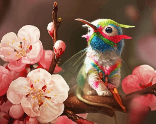 Cute Hummingbird And Flowers diamond painting