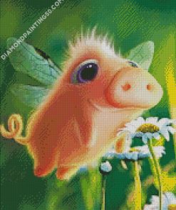 Flying Pig diamond painting