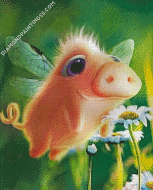 Flying Pig diamond painting