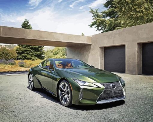 Green Lexus Lc diamond painting