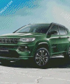 Green Jeep diamond painting