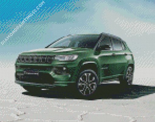 Green Jeep diamond painting