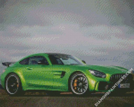 Green Mercedes Amg Gt diamond painting