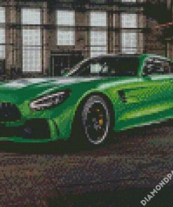 Green Mercedes Amg Gt Car diamond painting