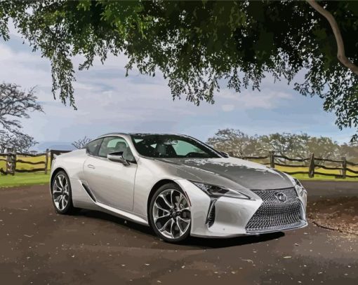 Grey Lexus Lc diamond painting