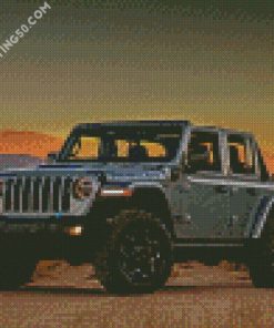 Grey Jeep diamond painting