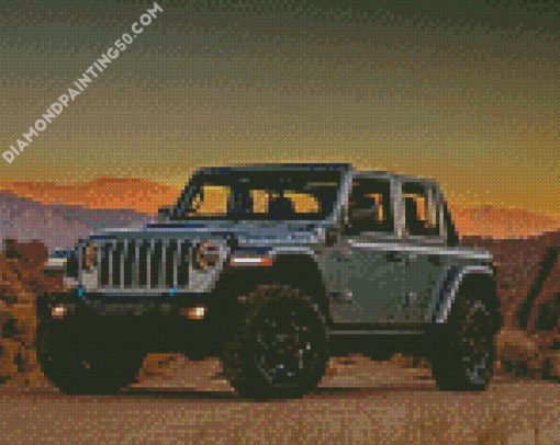 Grey Jeep diamond painting