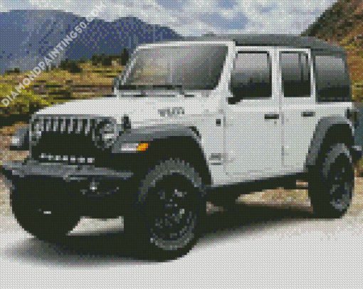 Light Grey Jeep diamond painting