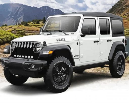 Light Grey Jeep diamond painting