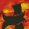 Longboat Silhouette Diamond Painting