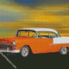 Orange 1955 Chevy Bel Air diamond painting