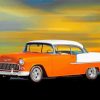 Orange 1955 Chevy Bel Air diamond painting