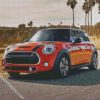 Orange Mini Cooper diamond painting