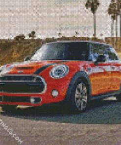 Orange Mini Cooper diamond painting