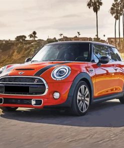 Orange Mini Cooper diamond painting