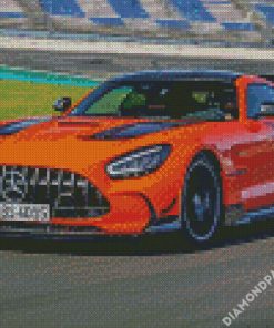 Orange Mercedes Amg Gt Illustration diamond painting