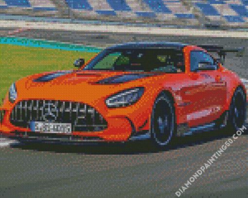 Orange Mercedes Amg Gt Illustration diamond painting