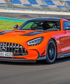 Orange Mercedes Amg Gt Illustration diamond painting