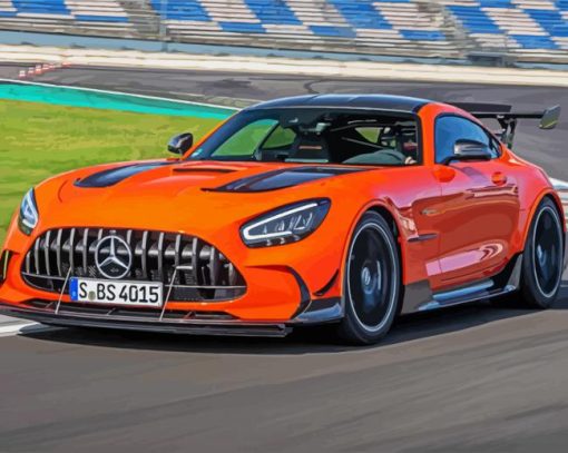 Orange Mercedes Amg Gt Illustration diamond painting