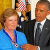 Pat Summitt With Obama Diamond Painting