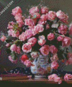 Pink Roses Still Life diamond painting