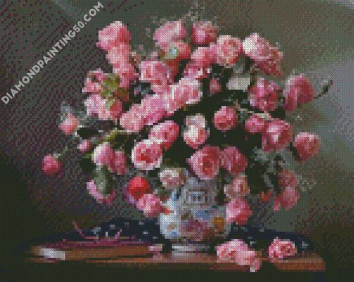 Pink Roses Still Life diamond painting