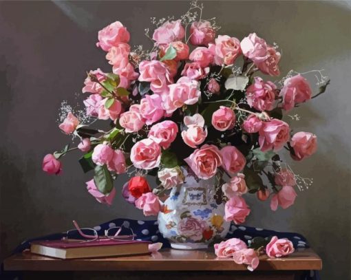 Pink Roses Still Life diamond painting