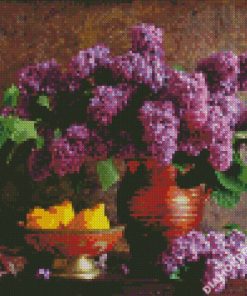 Purple Flowers Still Life diamond painting