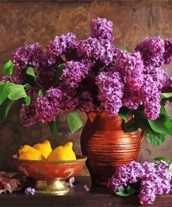 Purple Flowers Still Life diamond painting