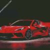 Red Chevrolet Corvette C8 diamond painting