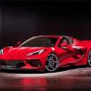 Red Chevrolet Corvette C8 diamond painting