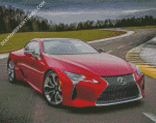 Red Lexus LC diamond painting