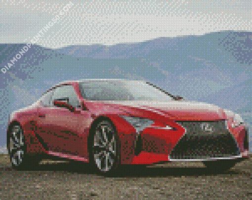 Red Lexus LC Car diamond painting