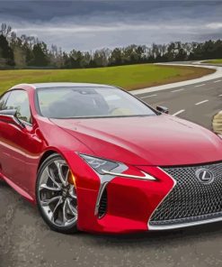 Red Lexus LC diamond painting