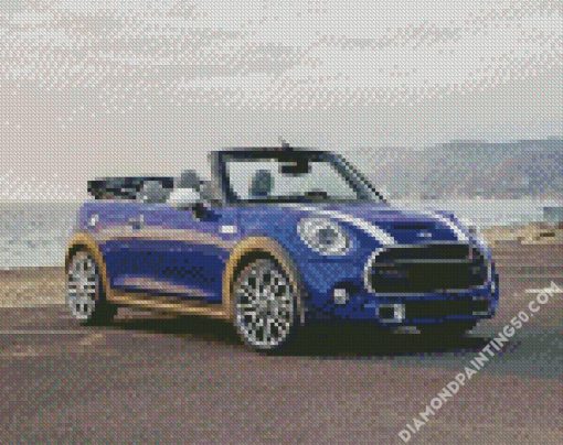 Blue Minicooper diamond painting