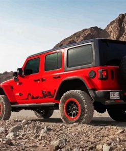 Red Jeep Car diamond painting