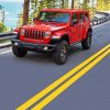 Red Jeep diamond painting