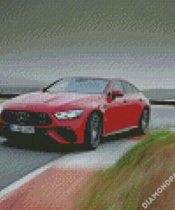 Red Mercedes Amg Gt diamond painting