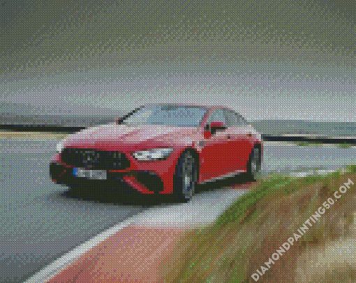 Red Mercedes Amg Gt diamond painting