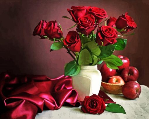 Red Roses And Apples diamond painting