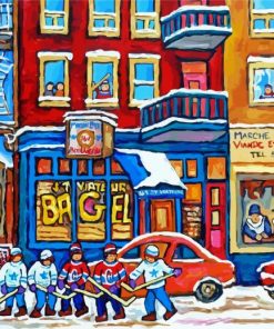 St Viateur Bagel Art Diamond Painting