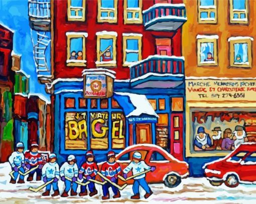 St Viateur Bagel Art Diamond Painting