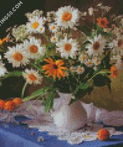 Still Life White Flowers diamond painting