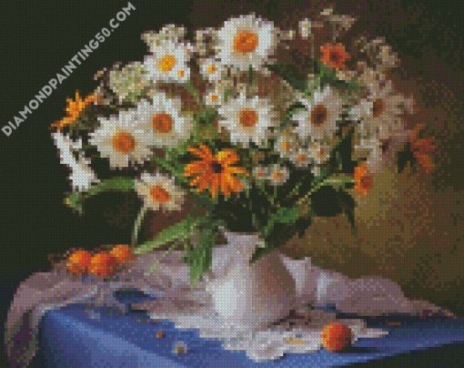 Still Life White Flowers diamond painting