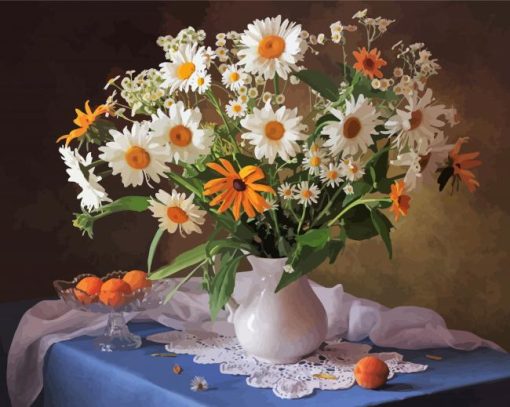 Still Life White Flowers diamond painting