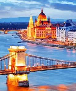 Szechenyi Chain Bridge Budapest diamond painting