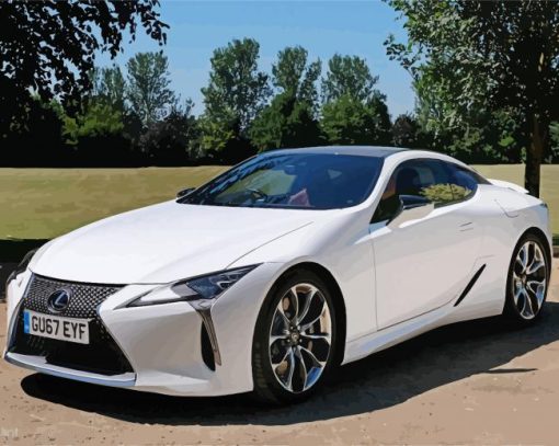 White Lexus LC diamond painting