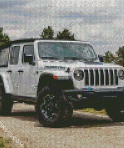 White Jeep diamond painting