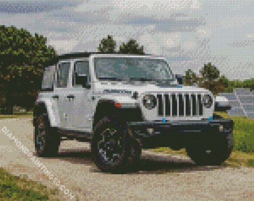 White Jeep diamond painting