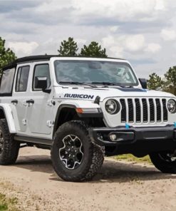 White Jeep diamond painting